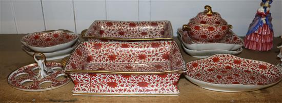 A Coalport ten piece part dessert service, c.1810, 34.5cm, some damage